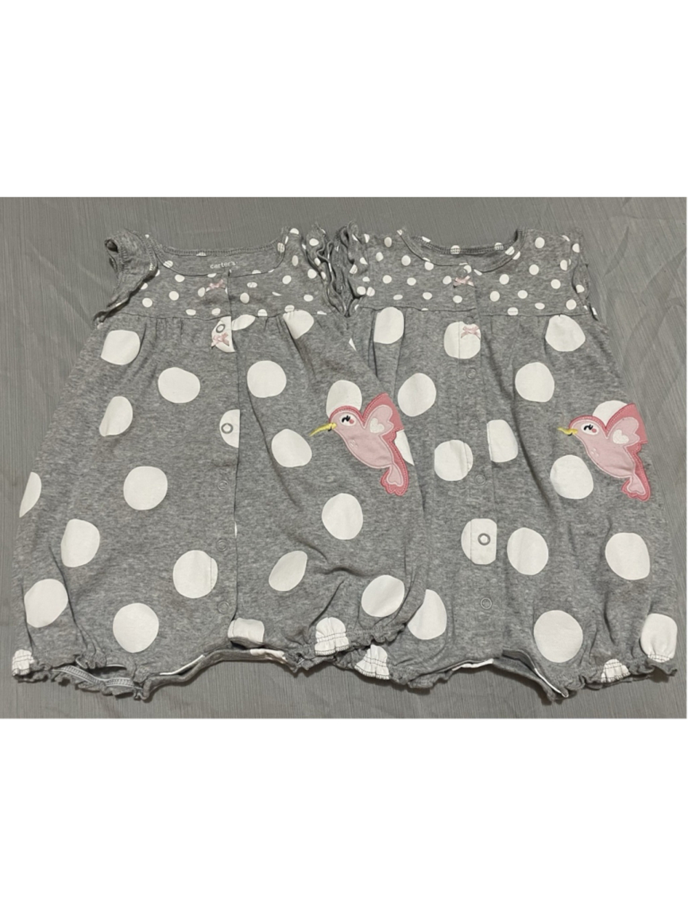 Girls Carter’s twin 12 Months Polka Dot Rompers